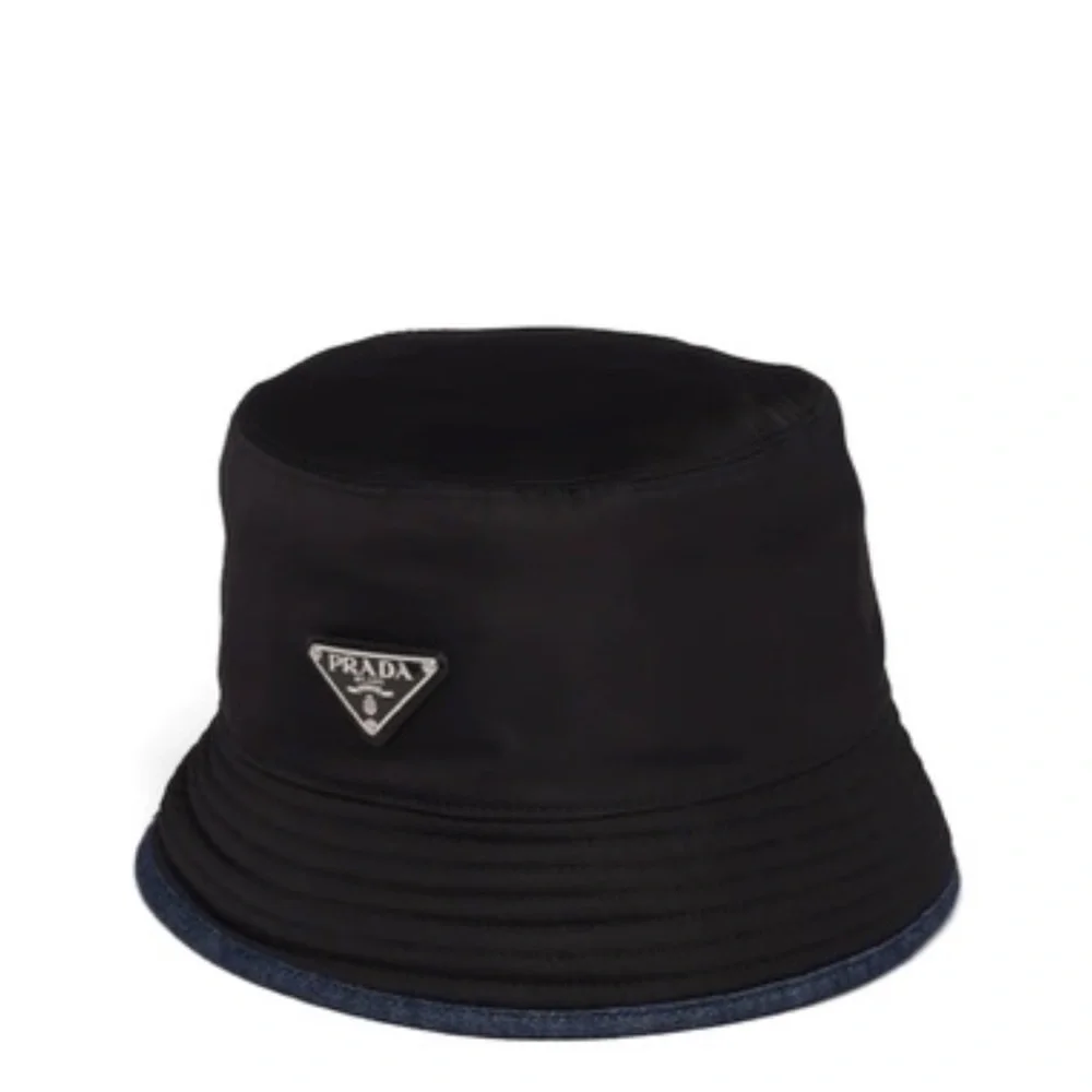 MSRP $795! Double-Sided Authentic Prada Re-Nylon & Denim Bucket Hat Size Medium - Picture 6 of 14